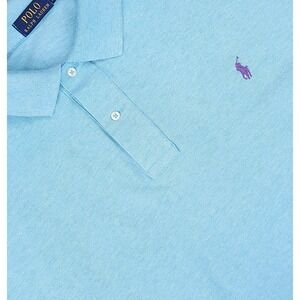 Polo Ralph Lauren Polo Shirt Mens 3XL Big Teal Pique Purple Pony Cotton Preppy